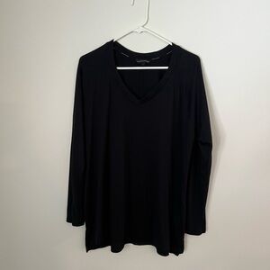 Banana Republic Black Long Sleeve V-Neck Top